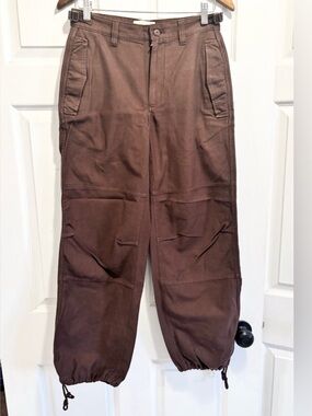 Aritzia TNA Supply Pant Mid-Rise Straight-Leg Baggy Pants in Mocha Brown Size 4